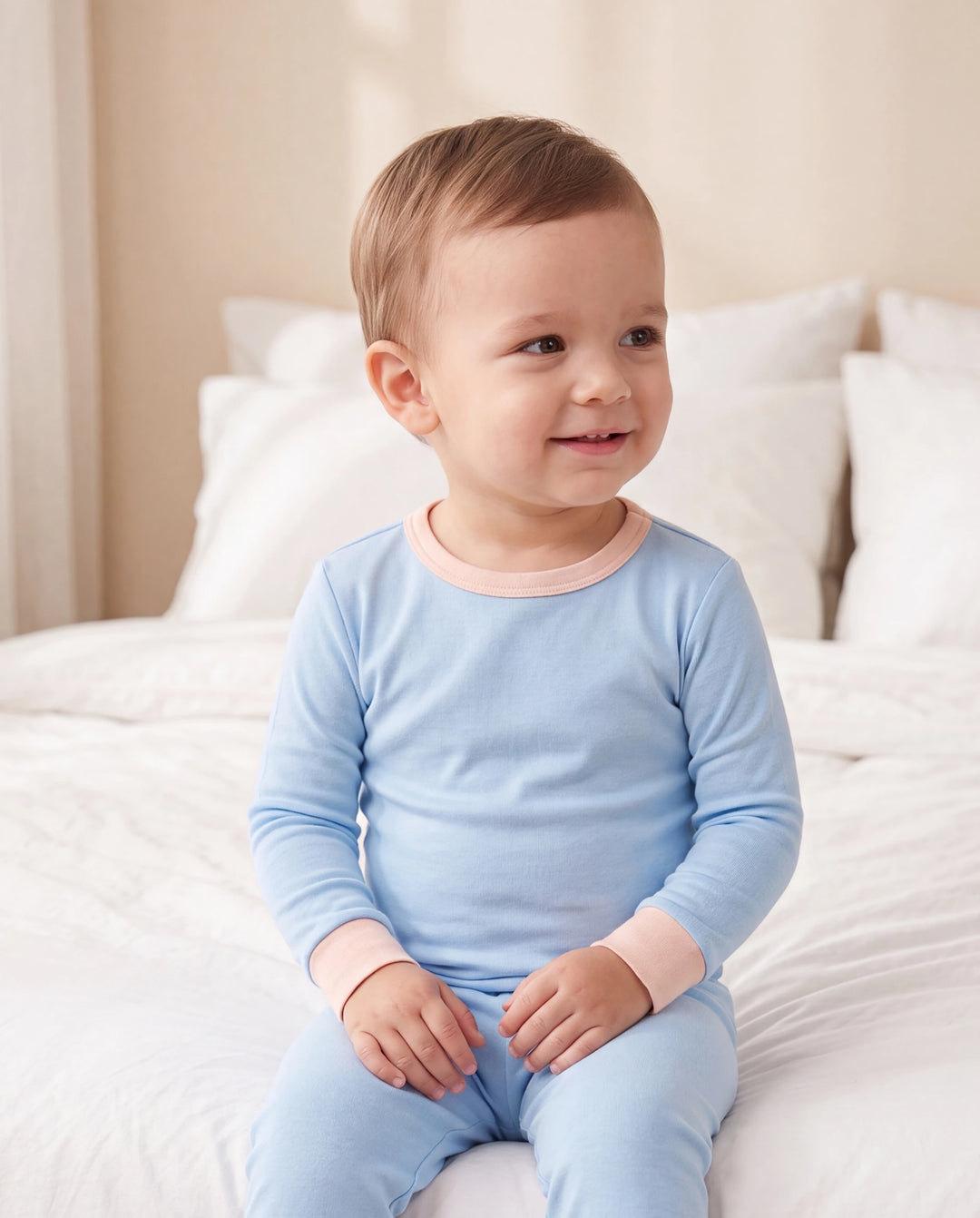 Conjunto de pijama de 2 piezas de Tencel Modal para bebé, niña/niño (ajustado), verde claro