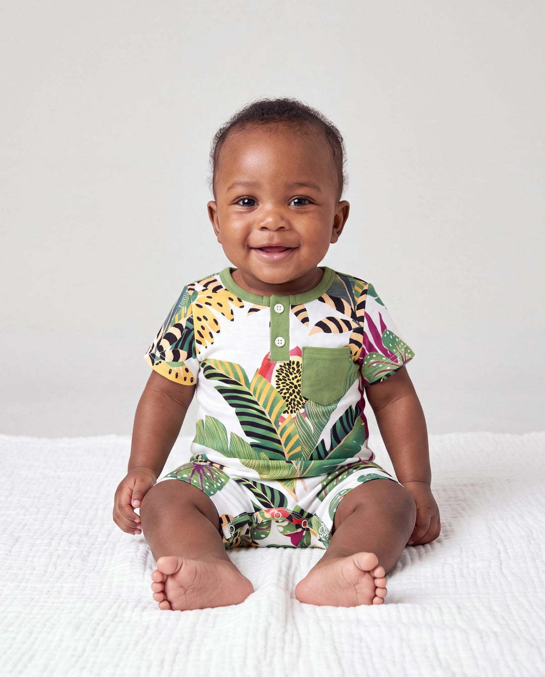 Mommy and Me Family Matching Tropical Floral Print Short-sleeve Top or Camisole Dress Set Multi-color