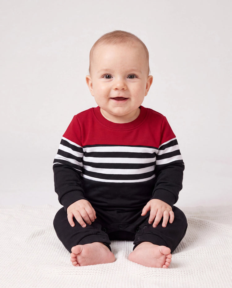Family Matching Casual Color-Block-Streifen-Print Langarm-Oberteile mit Kapuze Farbblock