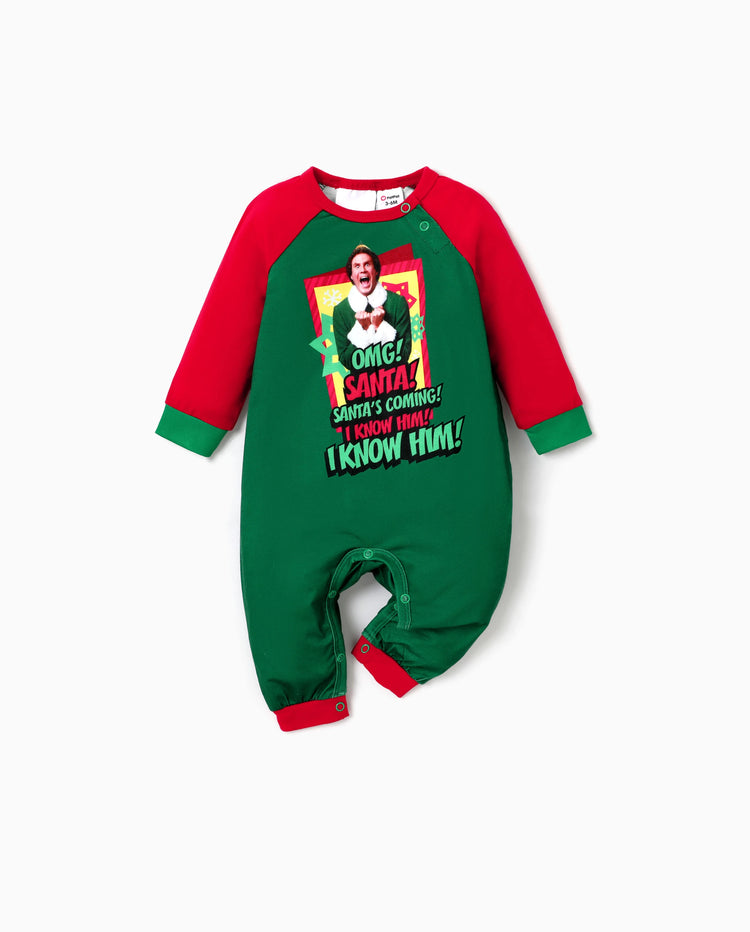 Ensemble pyjama de Noël assorti avec personnages ELF et chaussettes de Noël