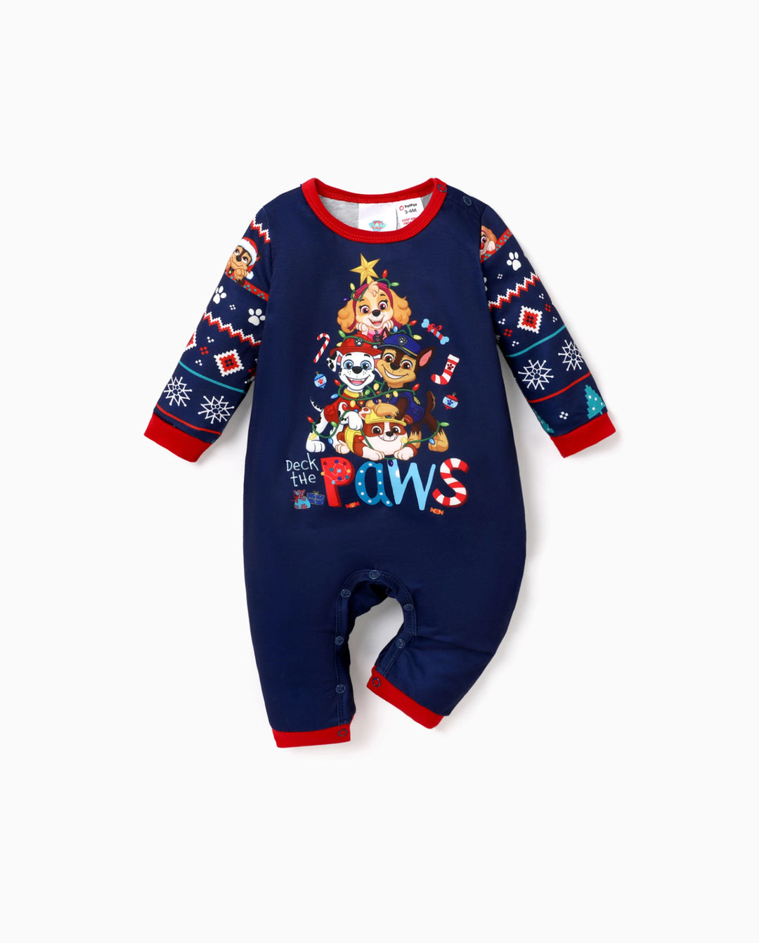 PAW Patrol Weihnachtsfamilienpassend Allover Druck Langarm Schlafanzug-Sets mit Weihnachtssocken