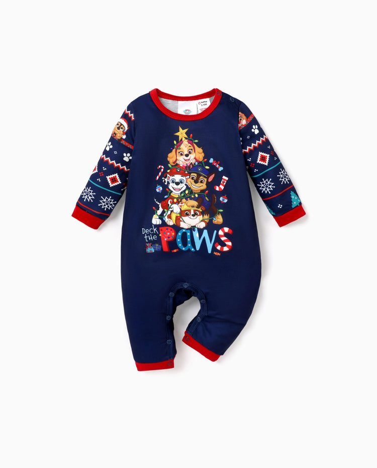 PAW Patrol Weihnachtsfamilienpassend Allover Druck Langarm Schlafanzug-Sets mit Weihnachtssocken
