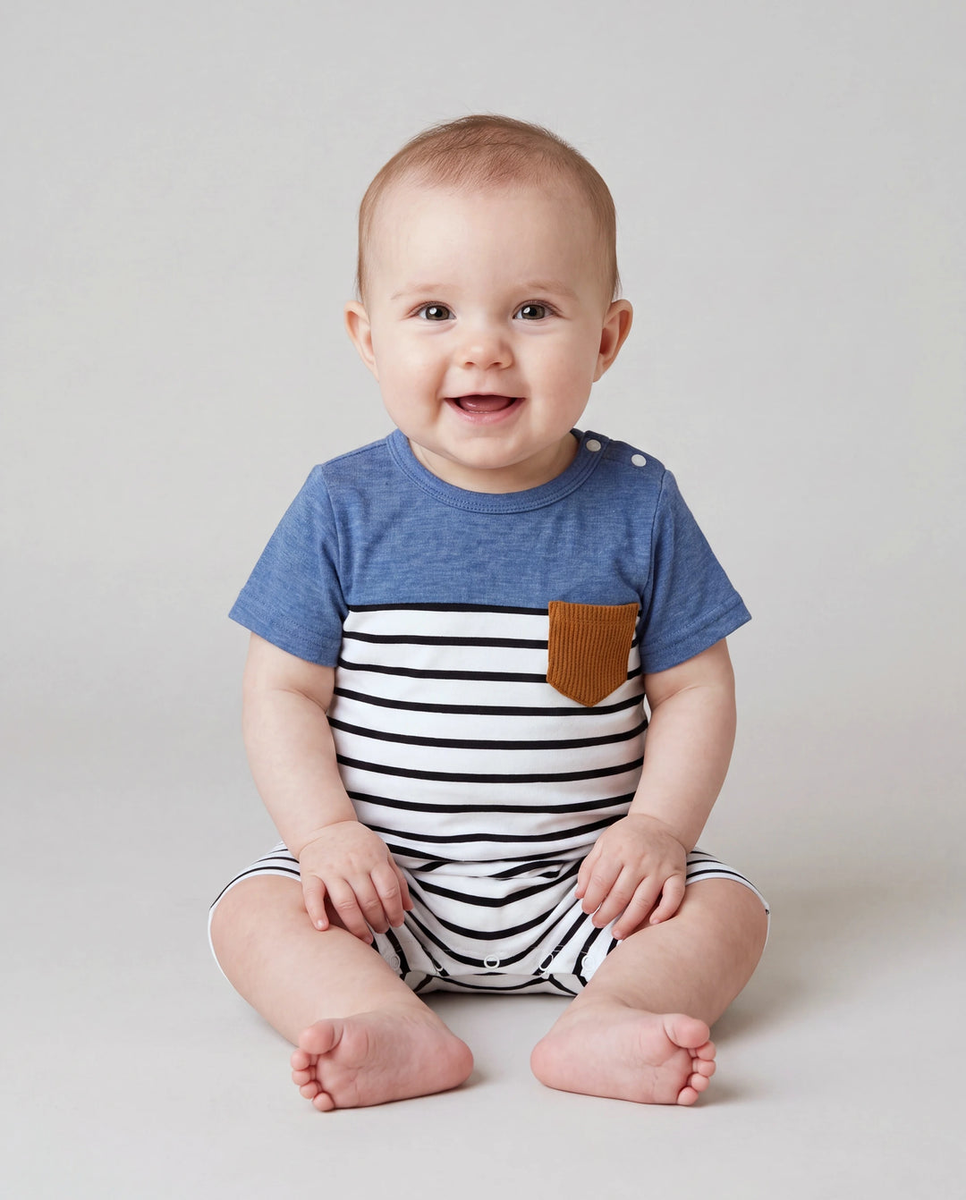 Tenue décontractée douce assortie famille maman et moi robes sous le genou, boutons devant, design ceinturé Bleu