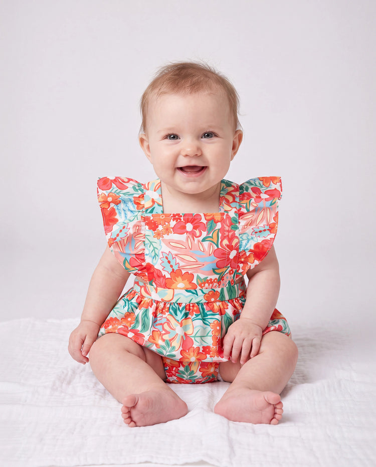 Matching Family Outfits Hawaiian Floral Print Shirts &  Sleeveless Strap Top and Skirt Co-ord Set Multi-color