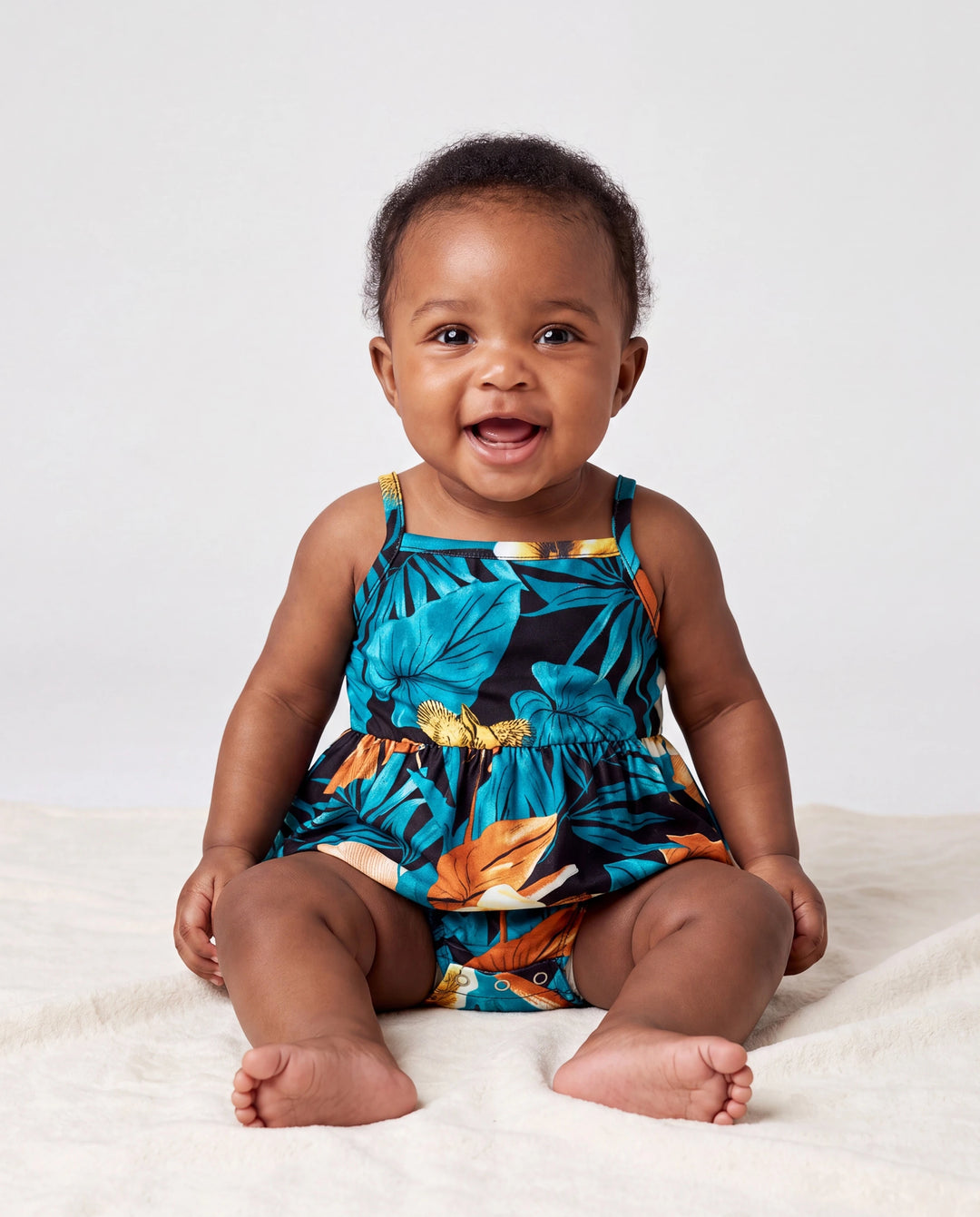 Ensembles Robe Maman & Moi à Imprimé Floral avec Cordon Froncé et Bretelles Noirs