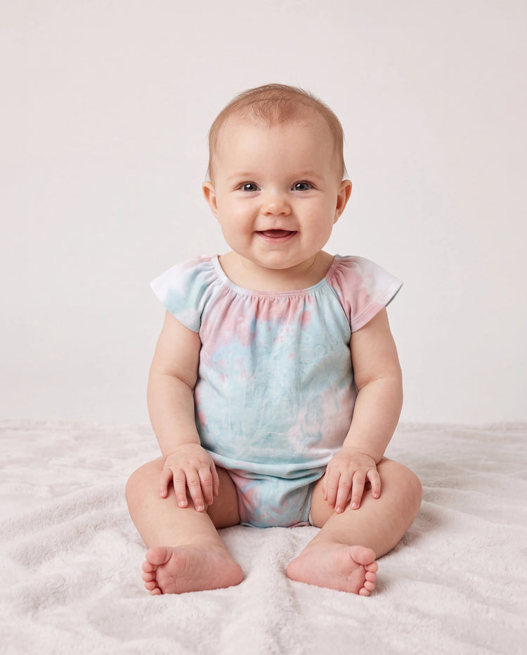 Mommy and Me Matching Tie Dye Dress Set for Women, Girls & Baby Romper
 Multi-color