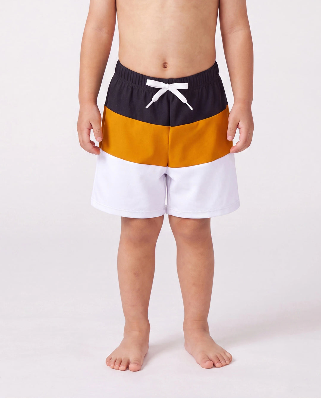 Family Matching Colorblock Swim Trunks Shorts or Cut Out Waist One-Shoulder One-piece Swimsuit Multi-color