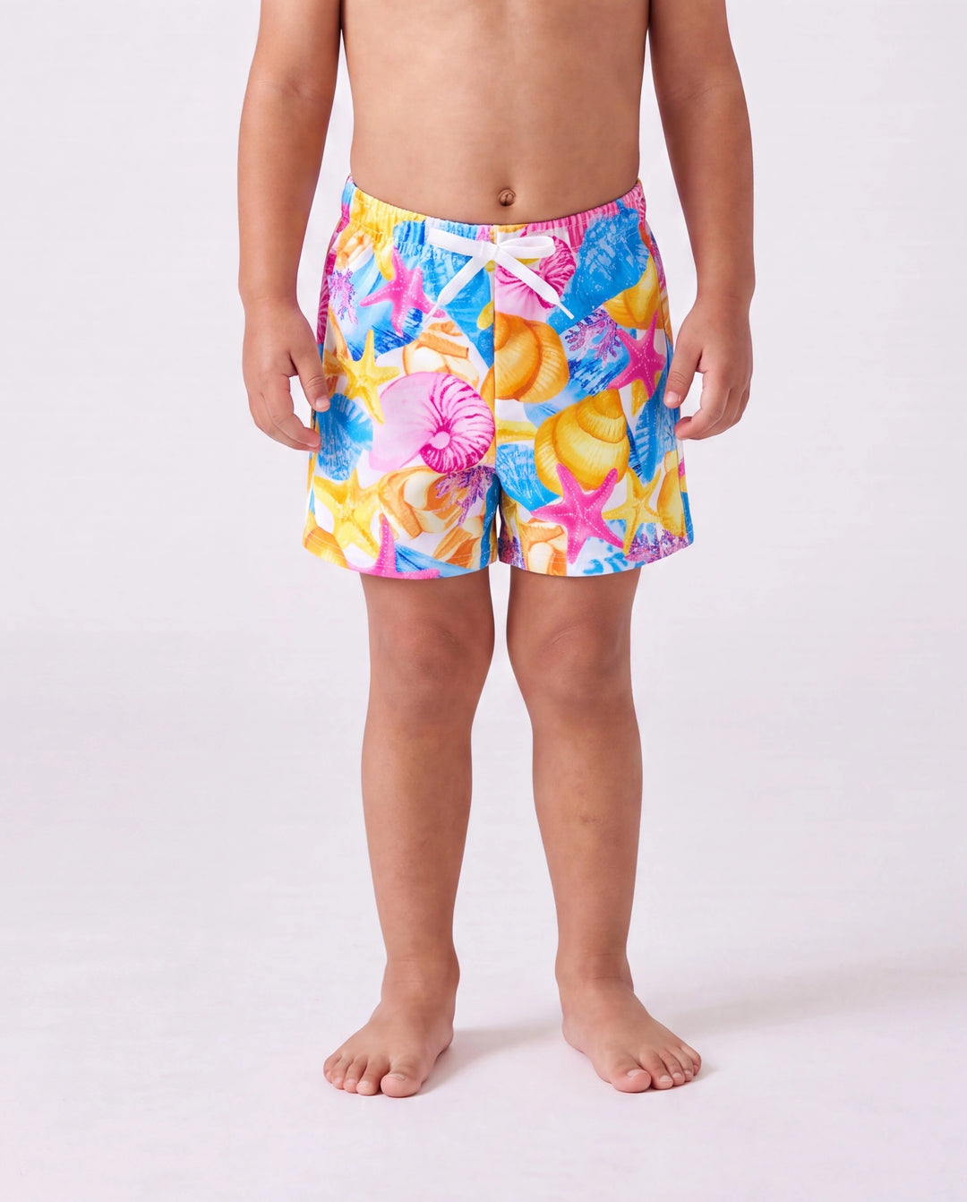 Maillots de bain assortis pour toute la famille à imprimé coquillages & étoiles de mer Maillot une pièce froncé & short de bain Multicolore