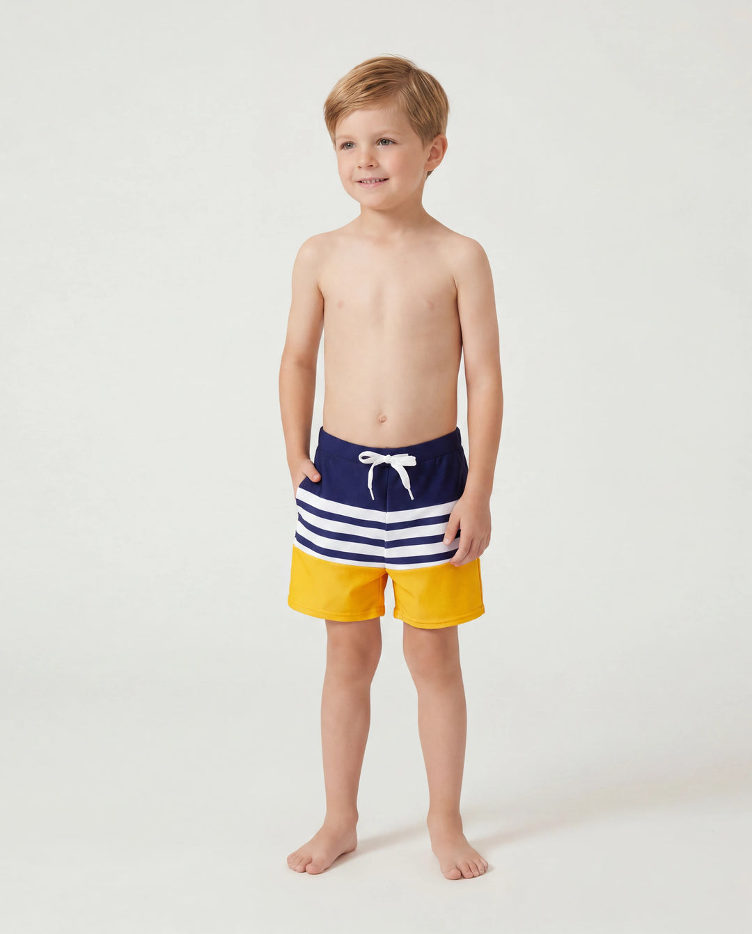 Family Matching Stripe & Colorblock Spliced One Piece Swimsuit or Swim Trunks Shorts ColorBlock