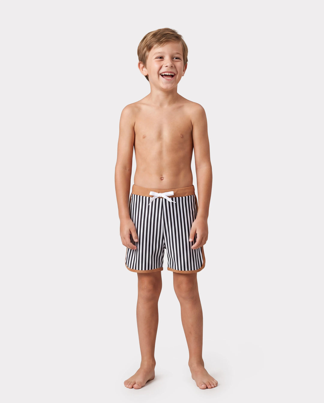 Bikini de tirantes con estampado de rayas verticales y cordón ajustable para toda la familia, color caqui