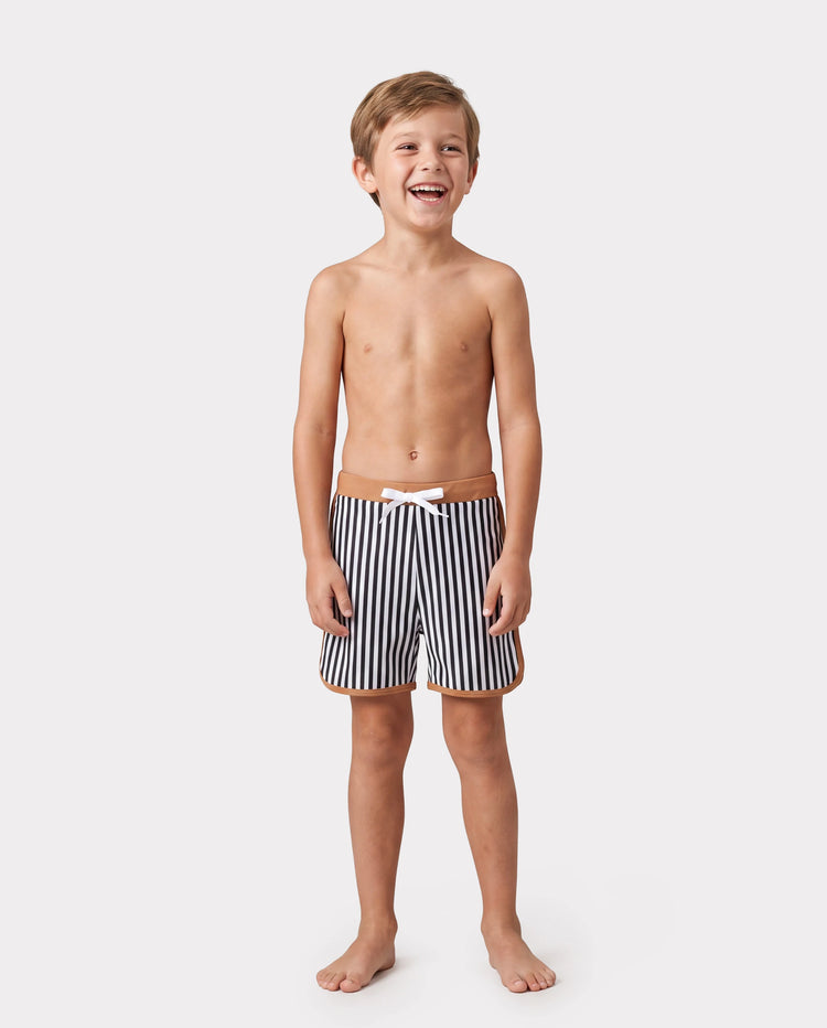 Bikini de tirantes con estampado de rayas verticales y cordón ajustable para toda la familia, color caqui