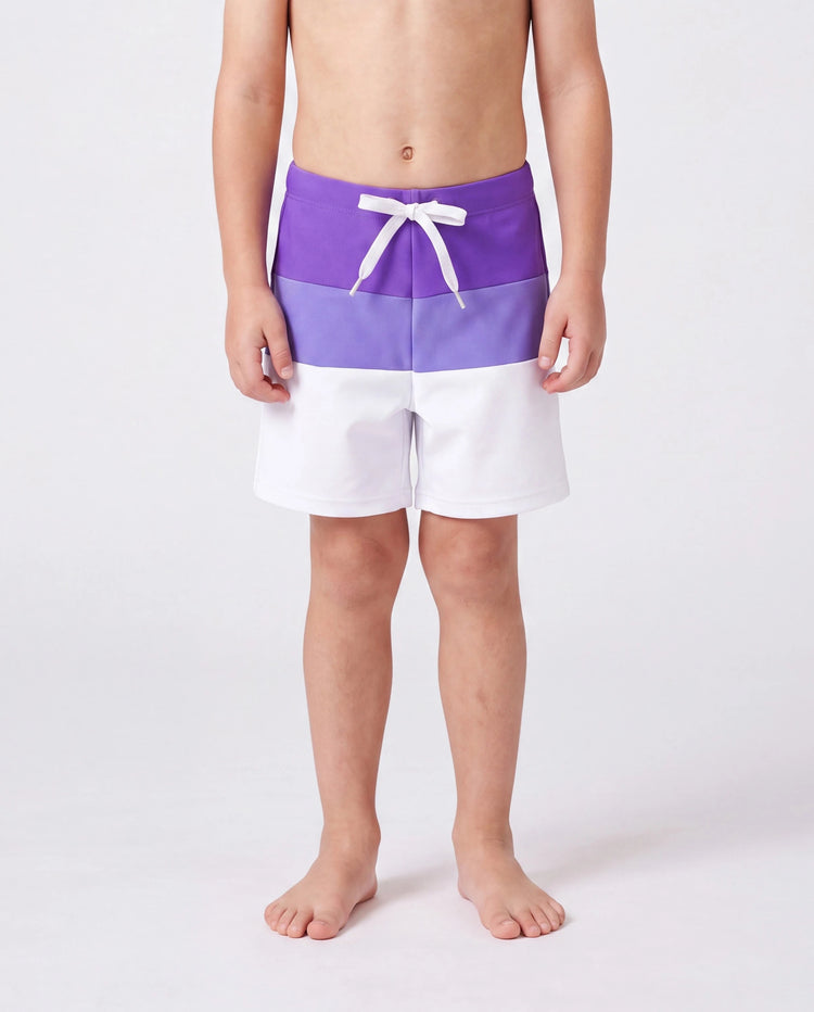 Family Matching Color-block Swim Trunks or One-shoulder Side Knot One-Piece Swimsuit (Quick-Dry) ColorBlock