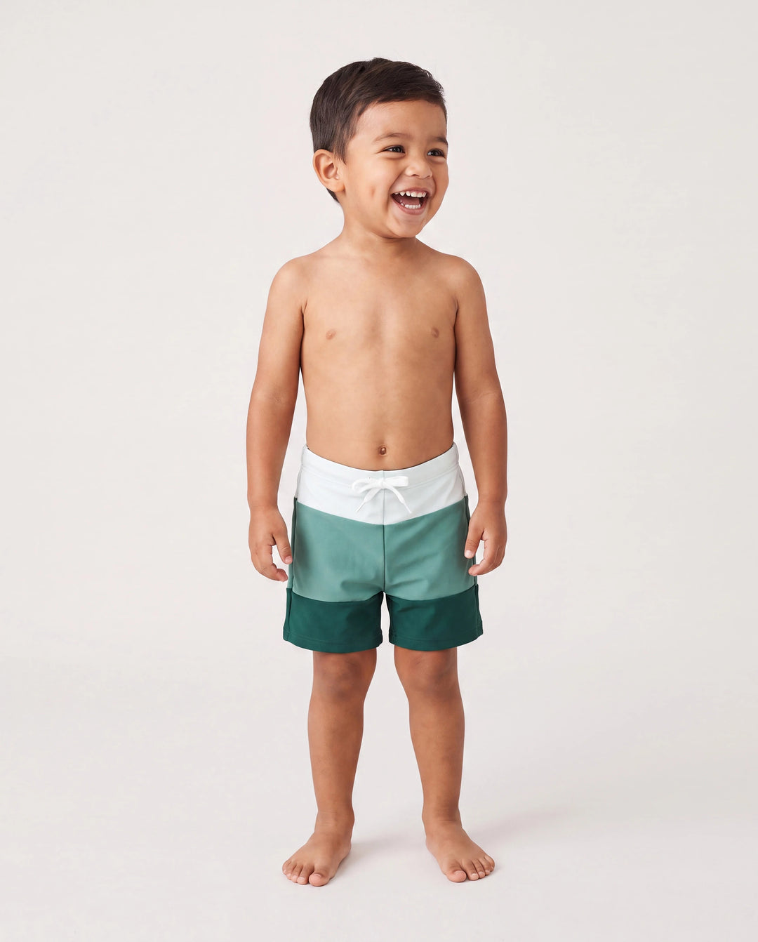 Family Matching Colorblock Swim Trunks or Wrap Side V-Neck Swimsuit MultiColour