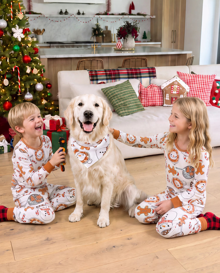 Christmas Matching Family Pajamas Mug & Snowman Print Khaki