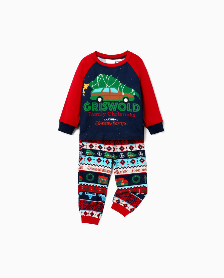 Christmas Vacation Family Matching Character Print Pajamas Sets with Christmas Socks