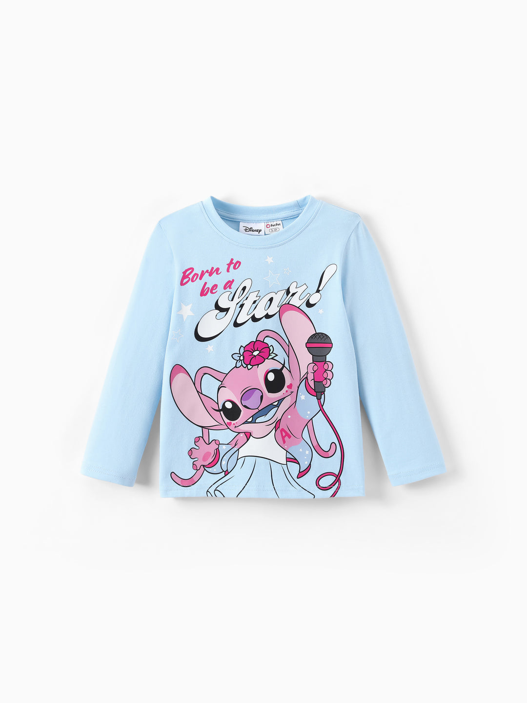 Disney Stitch Angel Girls' Long-Sleeve Two-Piece Set Black and Blue