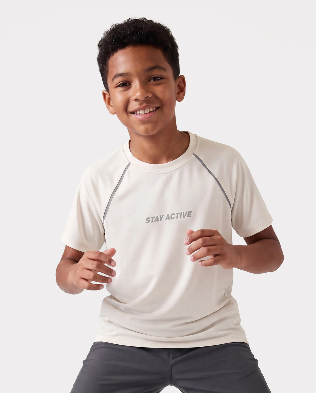 PatPat Lightflow Activewear Kid Boy Athletic Ultra Lightweight & Quick Dry Short Sleeve T-Shirt Apricot
