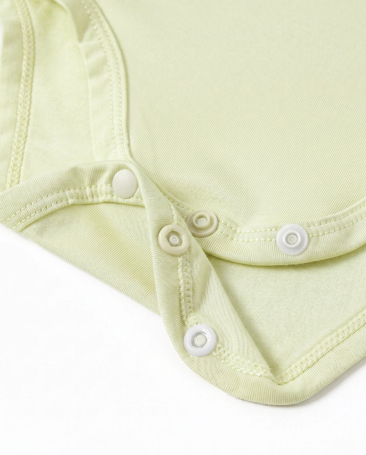 Ensemble 4 pièces barboteuses en modal de couleur unie pour bébé garçon/fille, vert clair