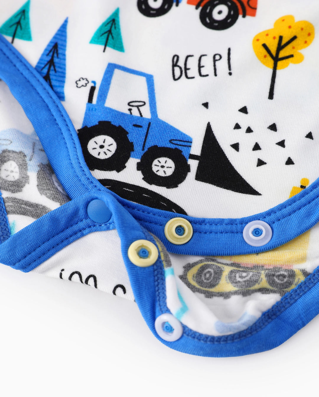 Body de bambú para bebé niño/niña 1 pieza con estampado completo Azul real