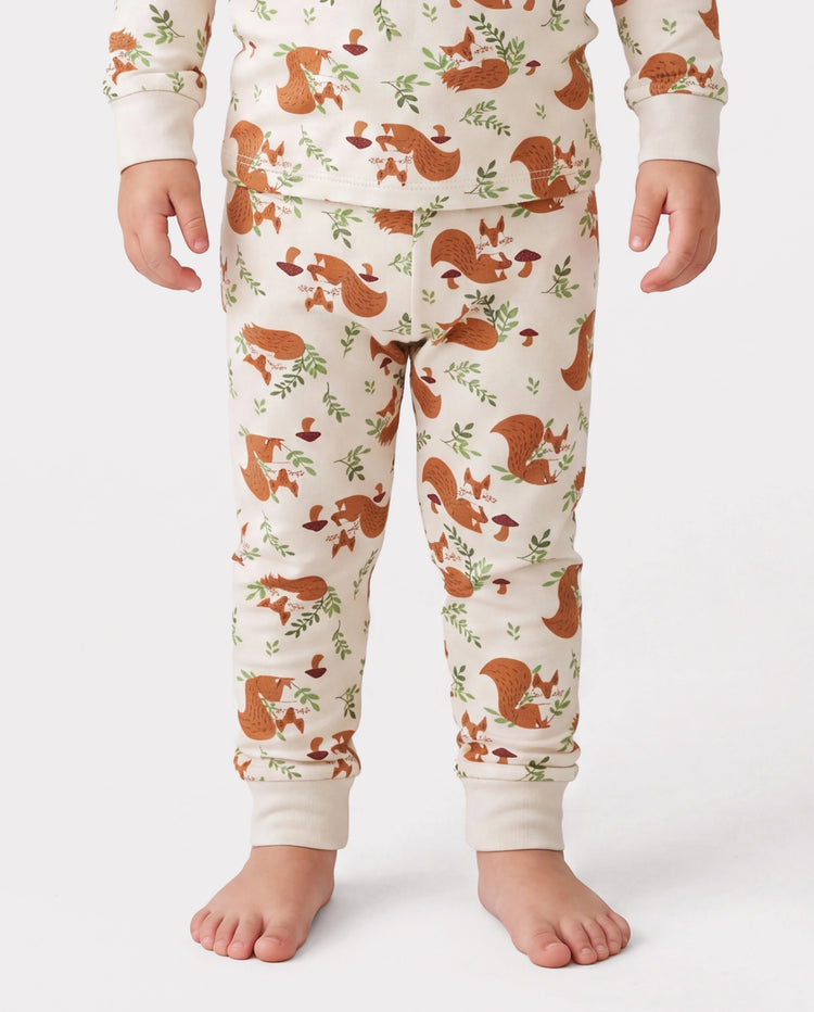 Christmas / Halloween Pajama 2-piece Bamboo Pajamas Set With Childlike Print for Baby / Toddler( Snug-Fitting) Apricot