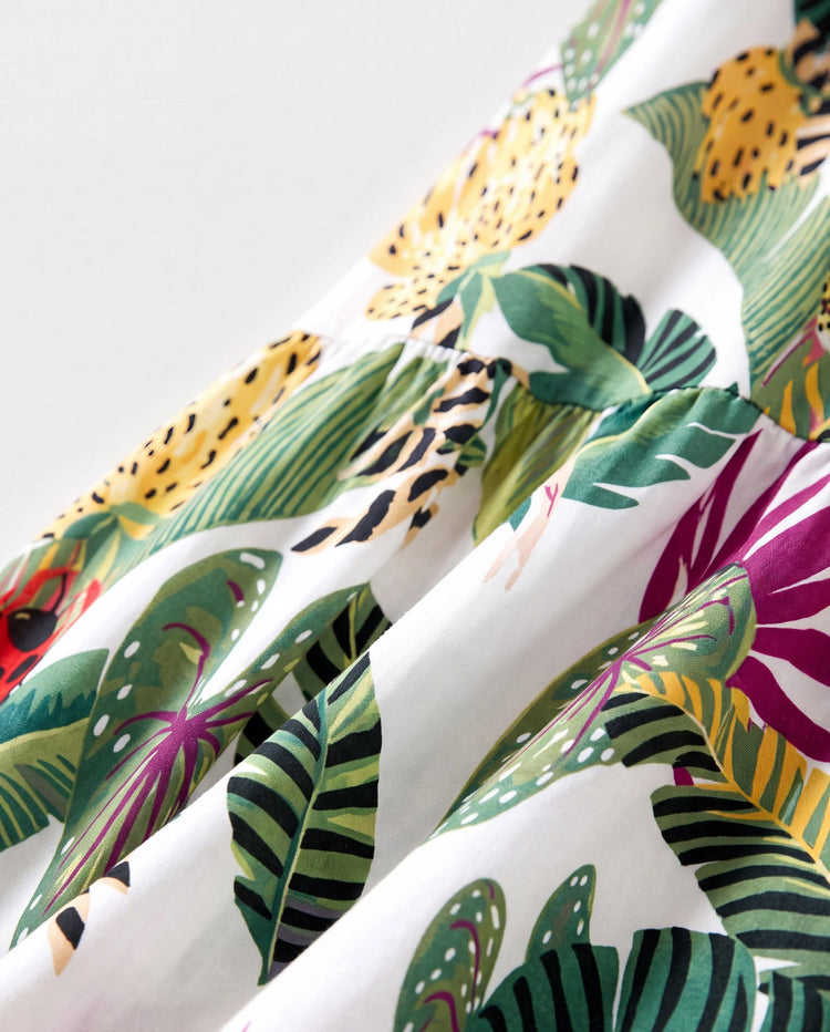 Toddler/Kid Girl Tropical Floral Print Camisole Knot Dress Multi-color