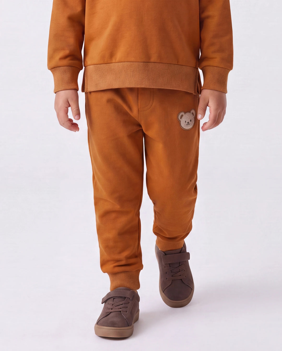 Baby/Toddler Boy Clothes 2pcs Bear Style Sweatshirt and Pants Set Brown