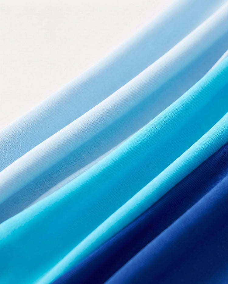 Vestido de baño de un solo hombro con bloques de color para niña pequeña Azul