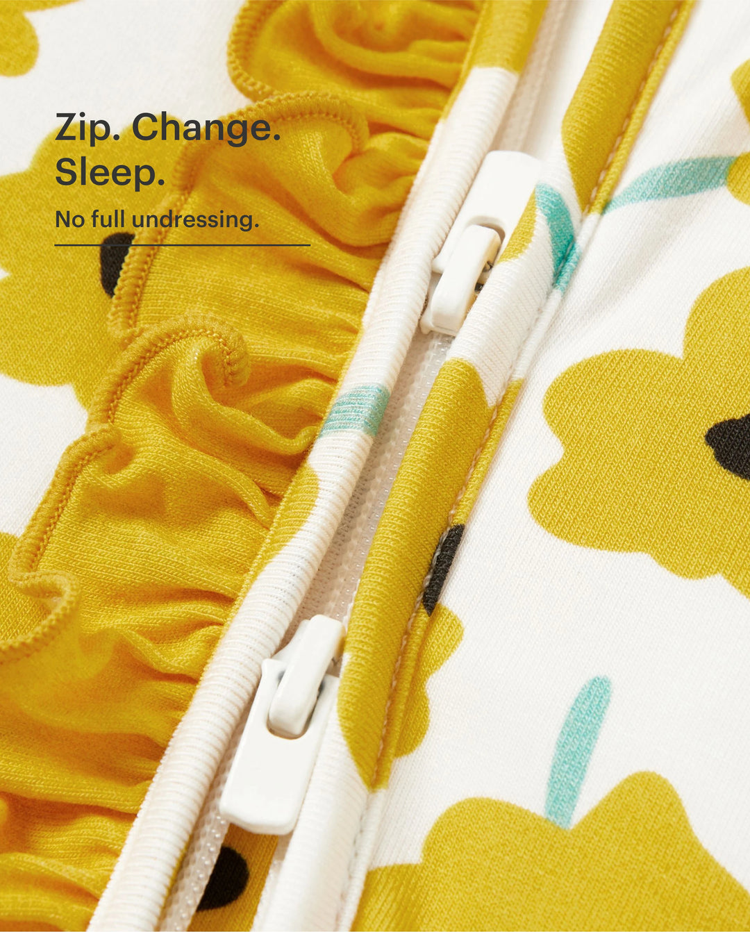 Bamboo Baby Boy/Girl Animal Printed 2-Way Zipper Anti Slip Long-sleeve Footie with/without Hairband Yellow