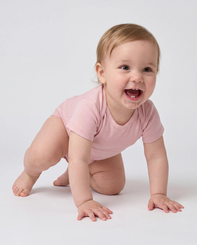 Bamboo Baby Boy/Girl 2-Pack Solid&Printed Rompers Set Pink