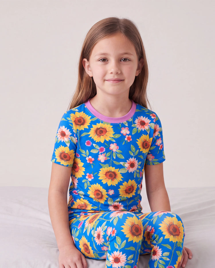 Pijama de bambú de 3 piezas para niños pequeños/niños, para Navidad/Halloween, 2 en 1, para las 4 estaciones (ajustado), color azul