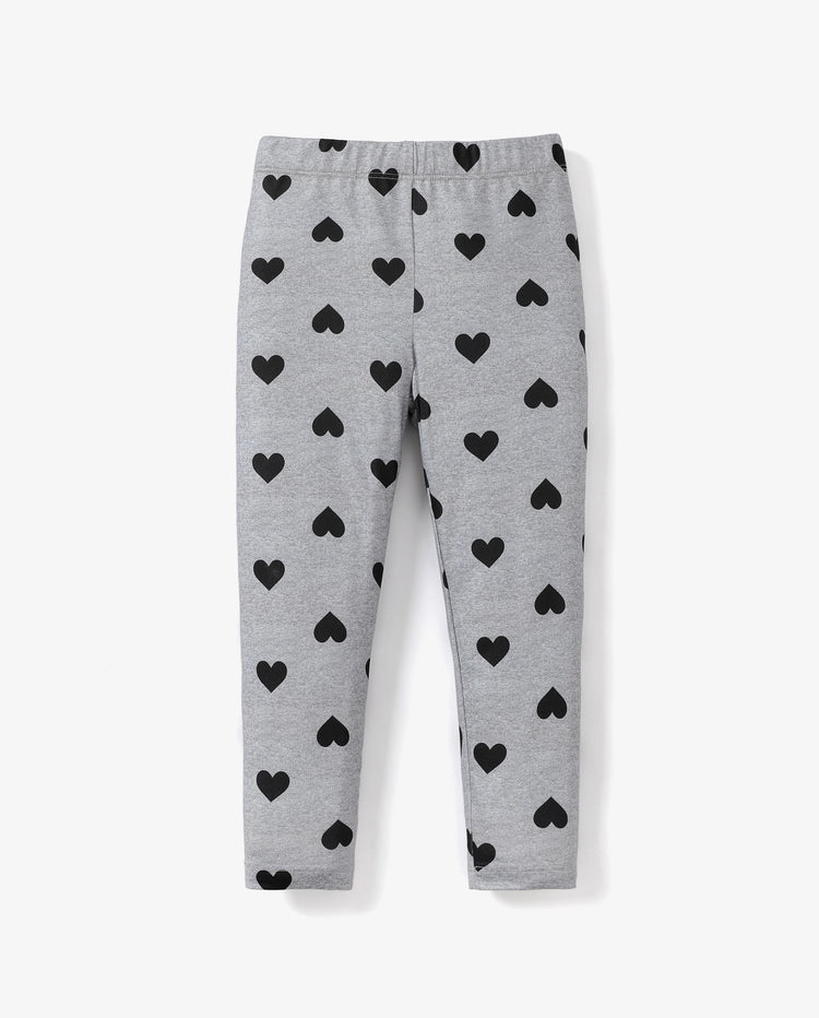 Leggings élastiques pour petite fille, gris moucheté