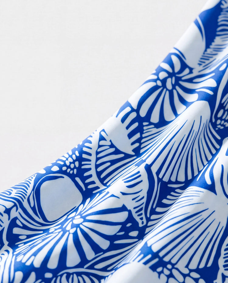 Kleinkind Jungen Muschelmuster Bademode Blumen Badehose Set für Jungen, Perfekt für Strandtage & Poolpartys Blau