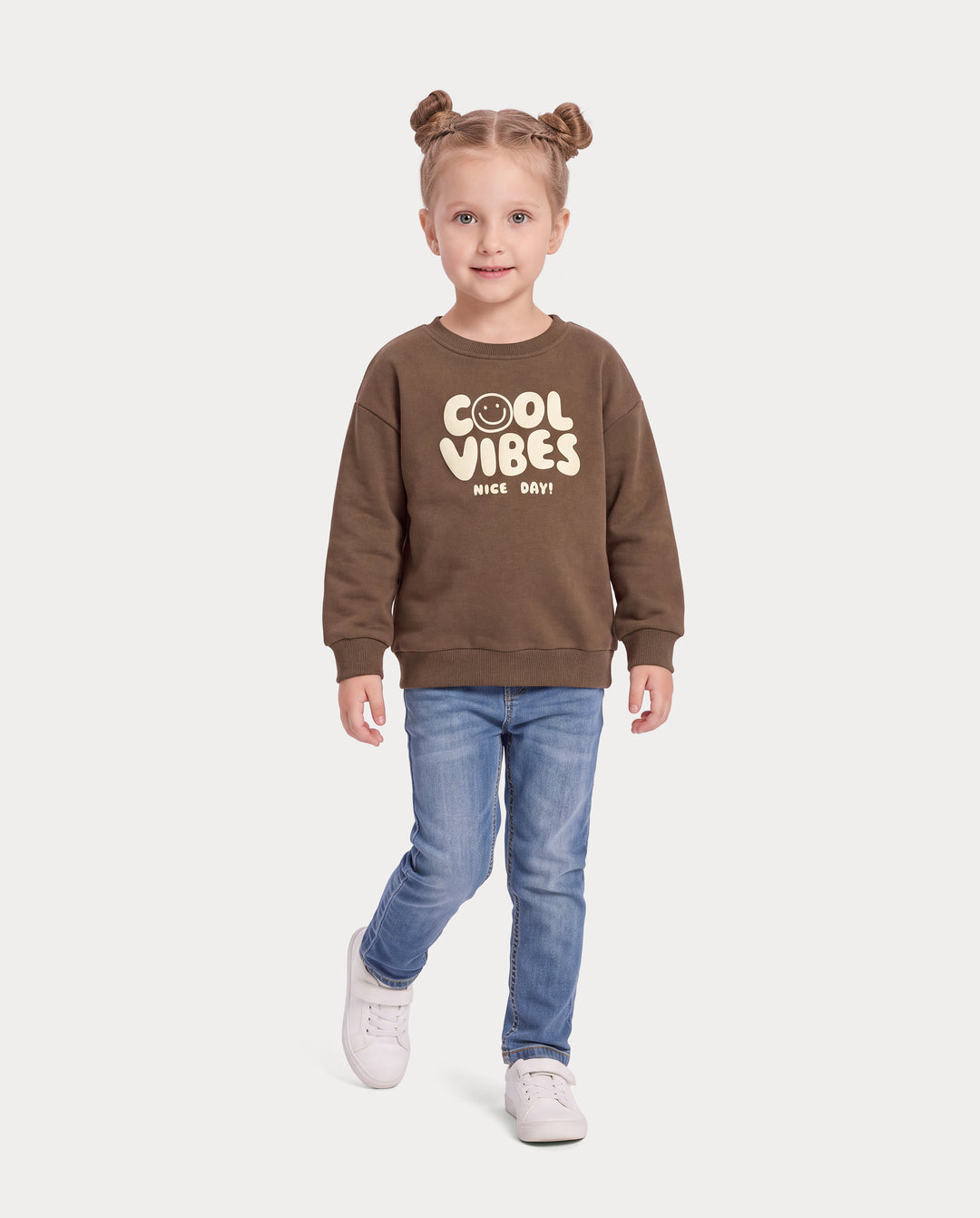 Family Matching Cool Vibes Graphic Hoodies & Sweatshirts Brown Coffee
