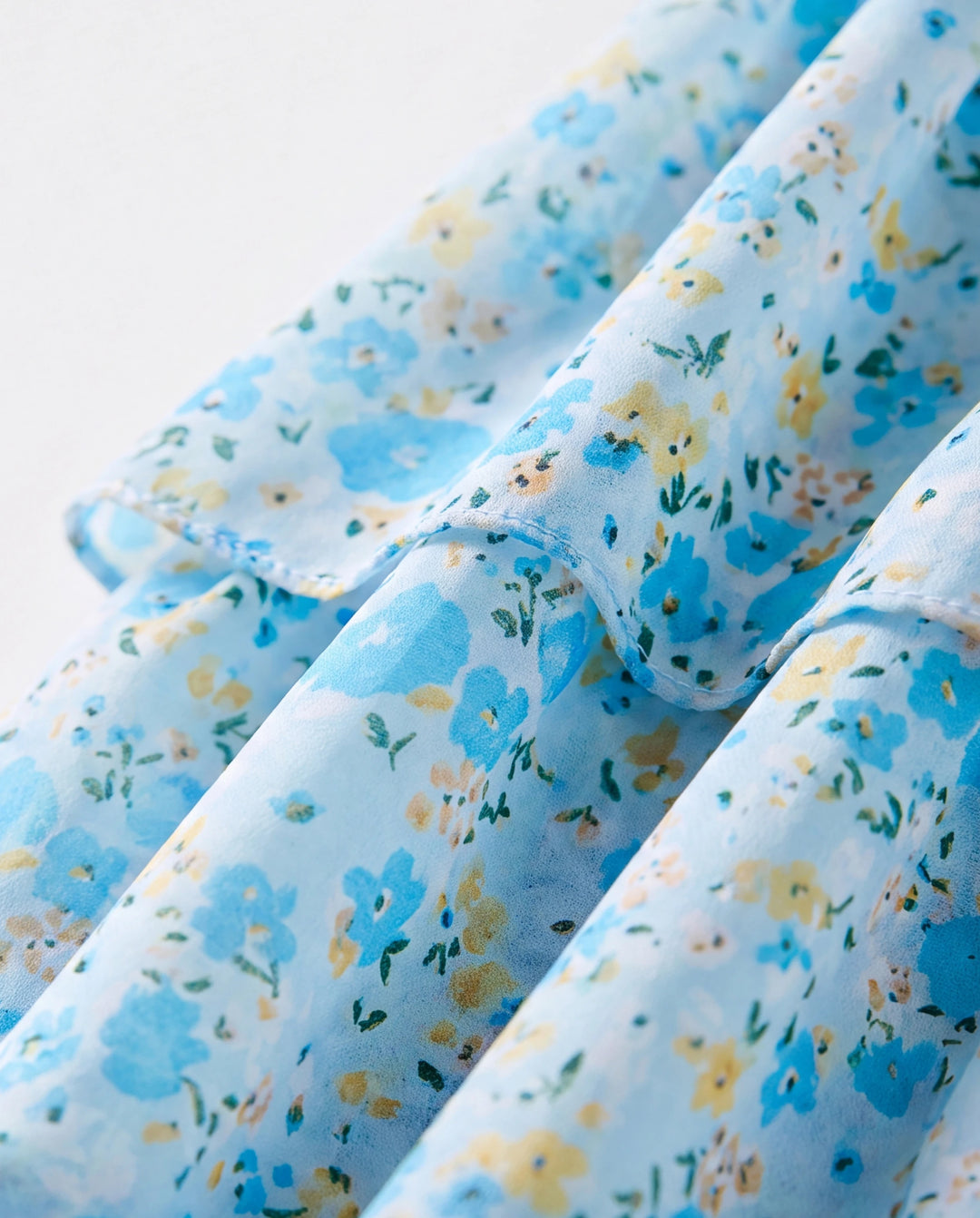 Kleinkind Mädchen süßes gesmoktes ärmelloses Kleid mit Blumendruck blau