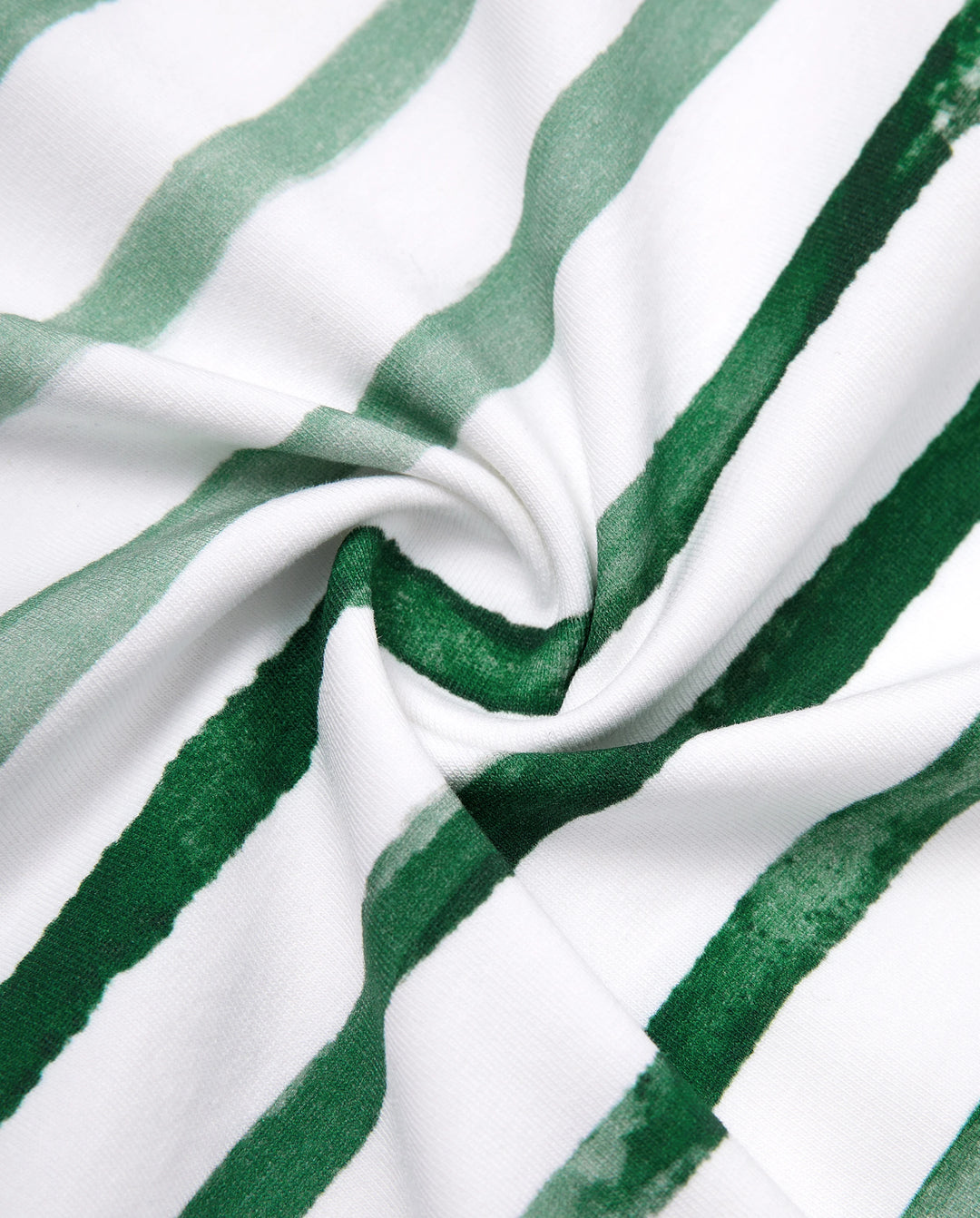 Ensemble de tenues en coton Maman & Moi Ensemble T-shirt rayé vert et robe pour papa, maman, enfants & bébé, Parfait pour sorties familiales d'été & photos Vert