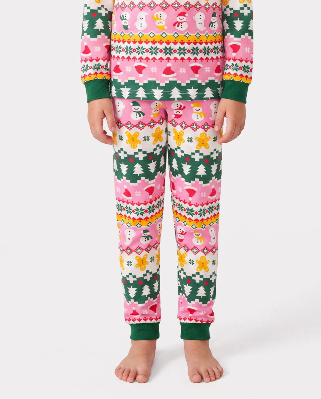 Pijama de 2 piezas de bambú grueso mejorado para Navidad y Halloween con estampado infantil para niñas pequeñas (ajuste ceñido), multicolor