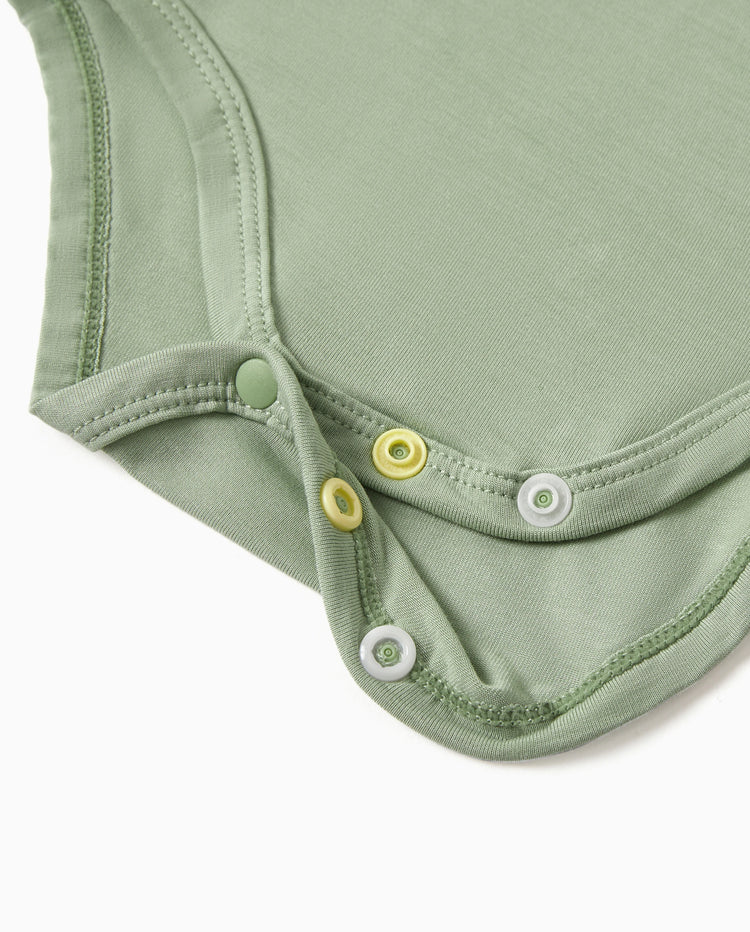 Lot de 5 barboteuses décontractées en bambou pour bébé garçon/fille, vert clair