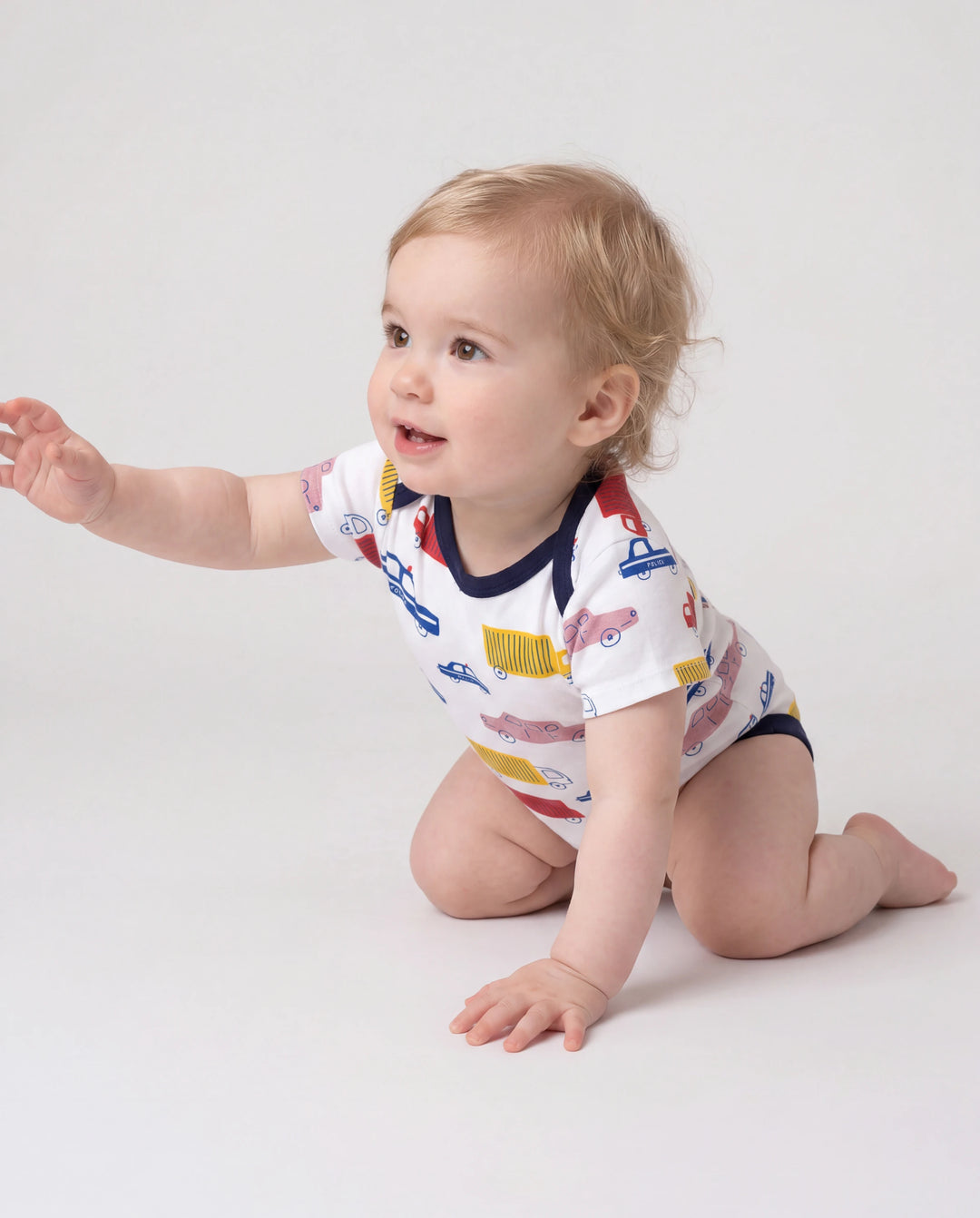 Ensemble de 2 barboteuses unies et imprimées en bambou pour bébé garçon/fille, bleu foncé