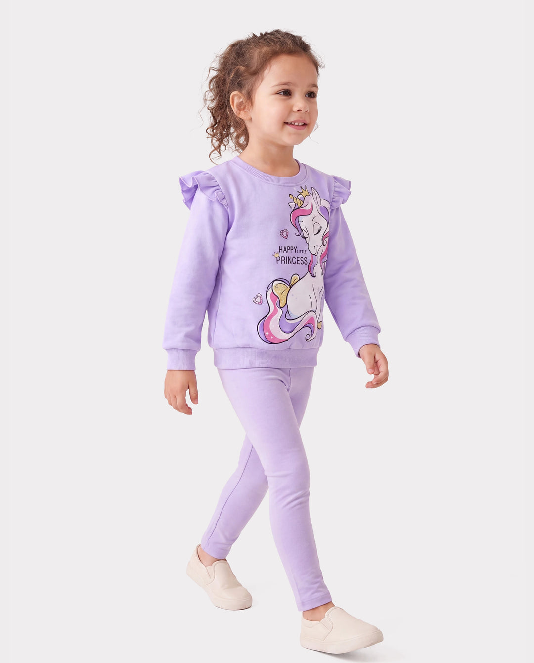 Kindlicher Pullover in Vollfarbe für Kleinkindmädchen lila