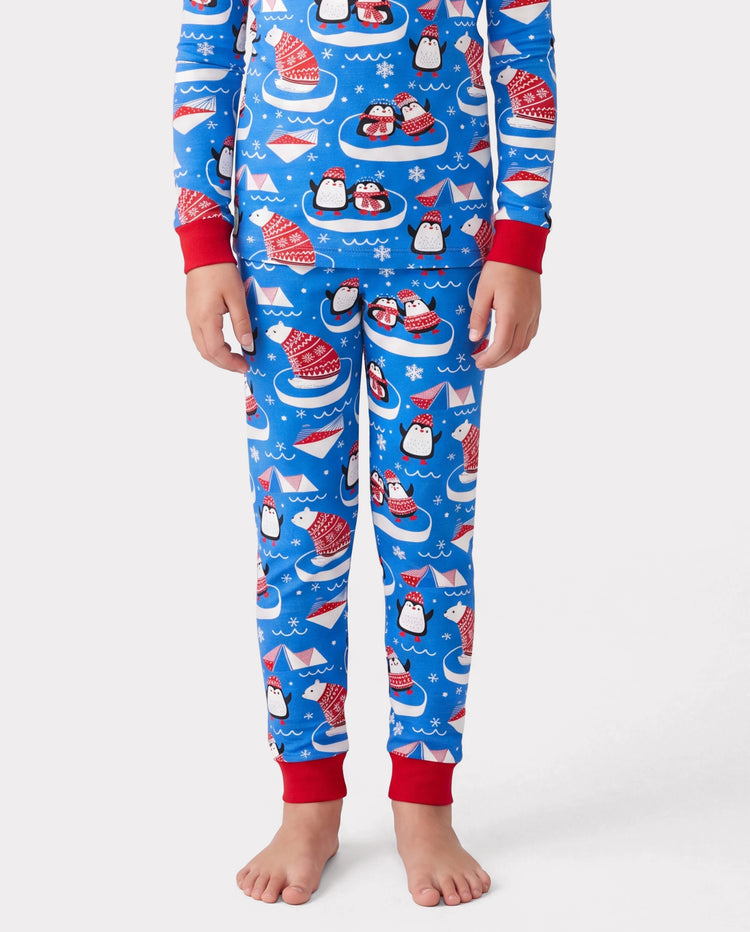 Christmas / Halloween Pajamas 2-piece Bamboo Pajamas Set With Playful Print for Toddler / Kids ( Snug-Fitting) Light Blue