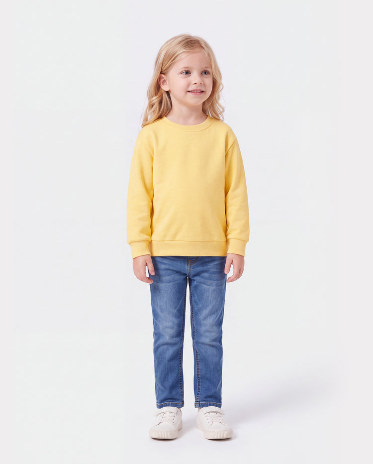 Family Matching Solid Color Crewneck Sweatshirts Multi-color
