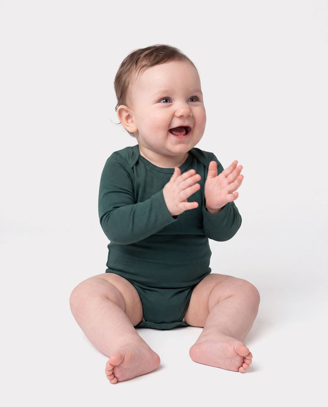 Body en bambou pour bébé Lot de 2 grenouillères à manches longues Flora pour filles bébé Vert