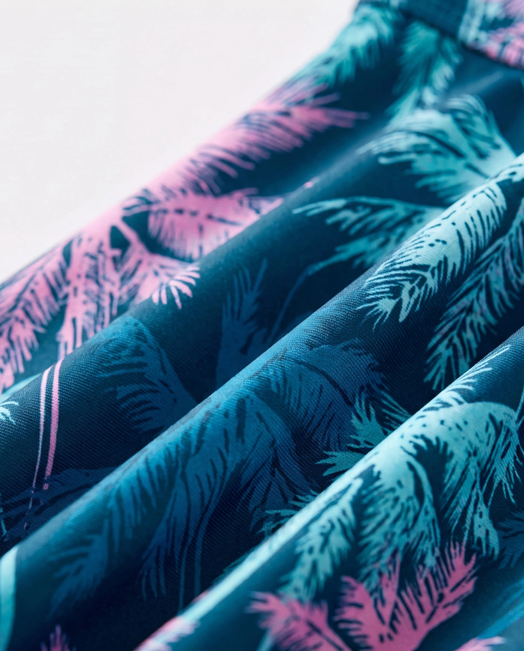 Bañador de dos piezas con volantes y estampado de palmeras tropicales para niña pequeña, ropa de baño para vacaciones en la playa Turquesa