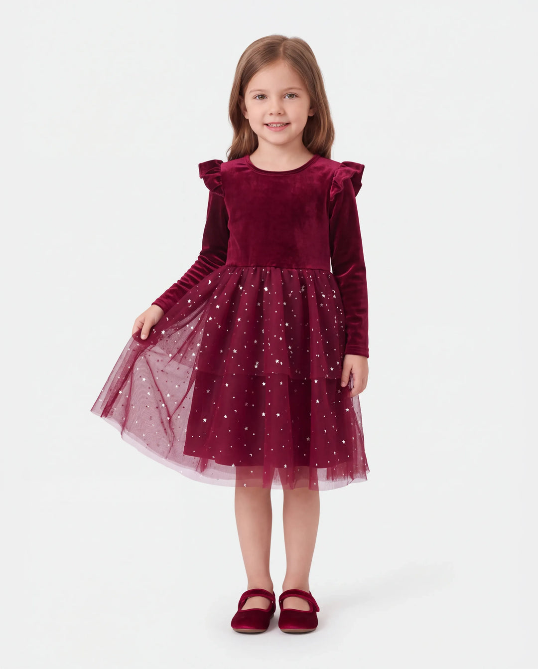 Family Matching Vintage Party Outfits Red Burgundy