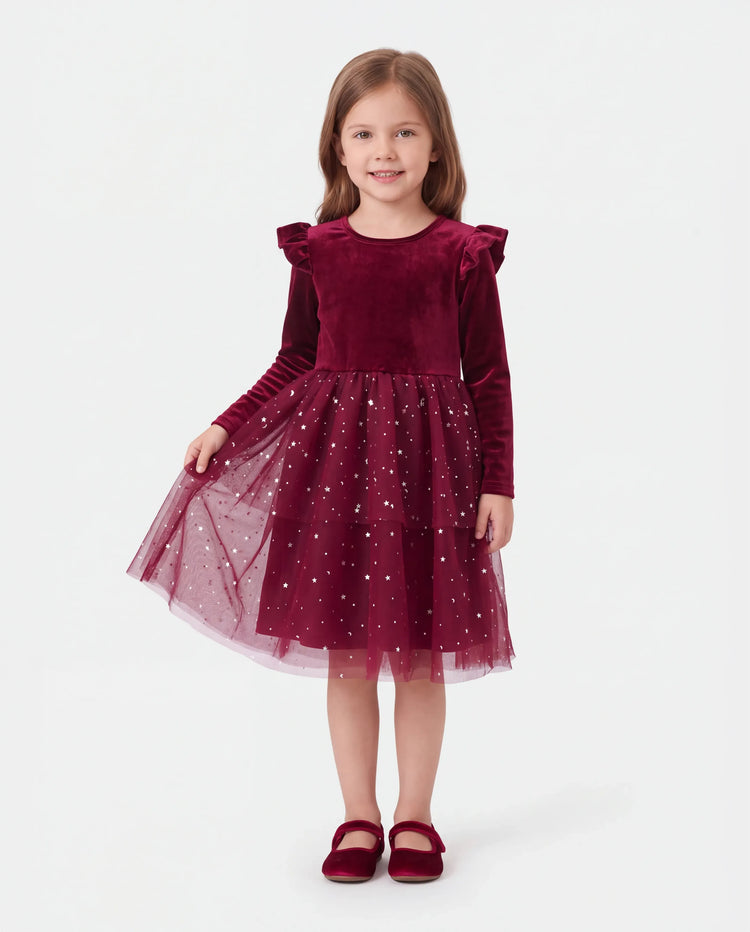 Family Matching Vintage Party Outfits Red Burgundy
