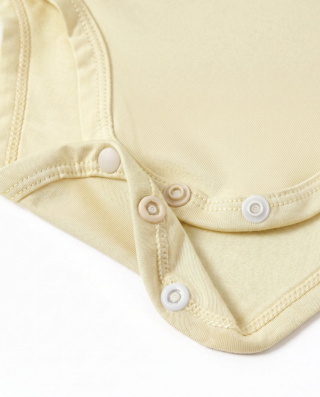 Conjunto de 4 piezas de mameluco de modal de color liso para bebé niño/niña, amarillo pálido