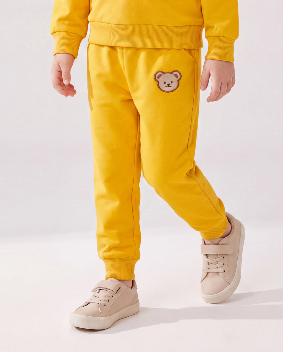 Baby/Toddler Girl/Boy Clothes 2pcs Bear Style Sweatshirt and Pants Set Yellow