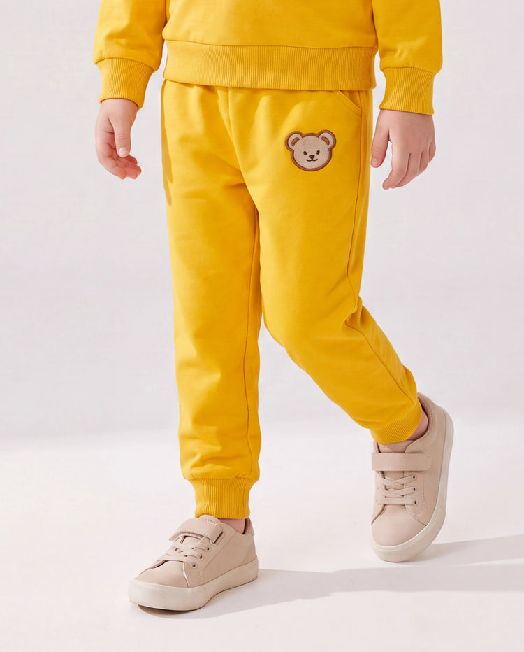 Baby/Toddler Girl/Boy Clothes 2pcs Bear Style Sweatshirt and Pants Set Yellow
