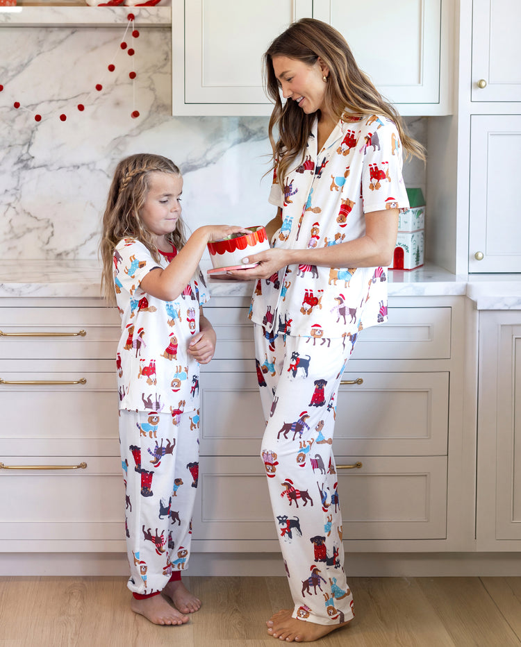 PatPat Family Matching Christmas Pajamas Festive Dog Print Red & White