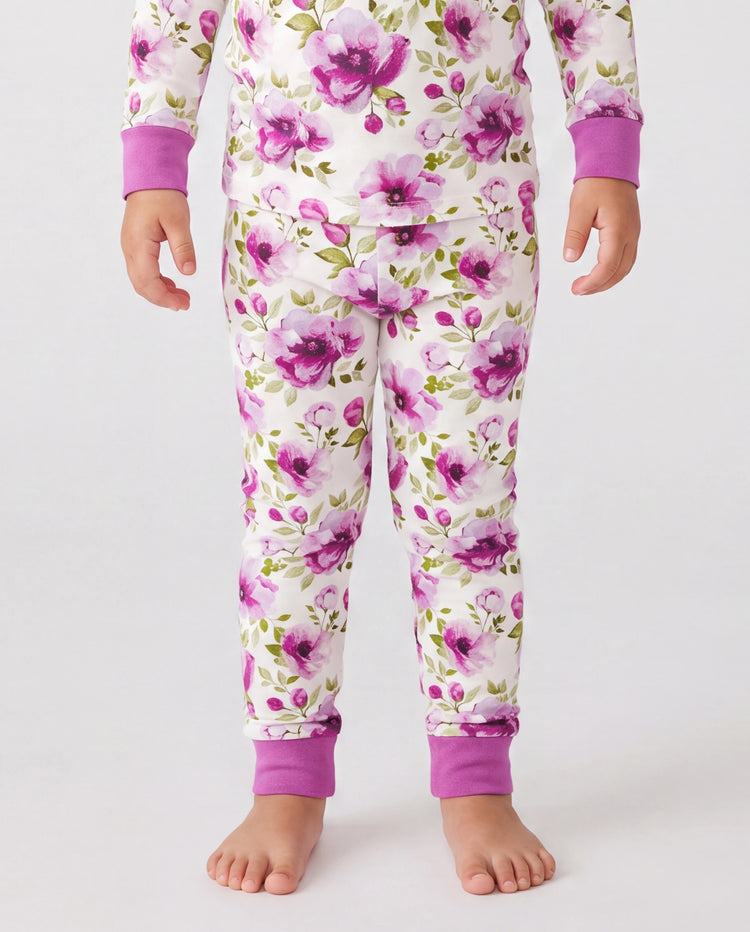 Pijama de Navidad / Halloween Conjunto de 2 Piezas de Pijama de Bambú con Estampado Infantil para Bebé / Niño Pequeño (Ajustado) Púrpura Claro